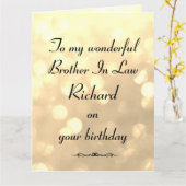 Aangepersonaliseerde broer in Wet Birthday Kaart (Gele Bloem)