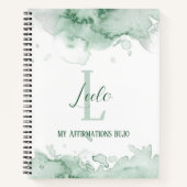 Aangepersonaliseerde Bujo Green Waterverf Affirmat Notitieboek (Voorkant)