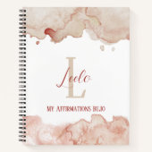 Aangepersonaliseerde Bujo Pink Waterverf Affirmati Notitieboek (Voorkant)