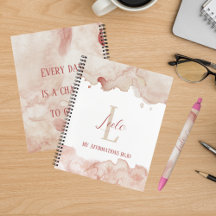 Aangepersonaliseerde Bujo Pink Waterverf Affirmati