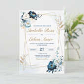 Aangepersonaliseerde bundel voor marineblauw en go kaart (Staand voorkant)