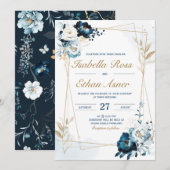 Aangepersonaliseerde bundel voor marineblauw en go kaart (Voorkant / Achterkant)