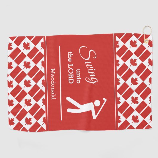 Aangepersonaliseerde CANADA-zwaai naar de Heer Golfhanddoek (Horizontaal)
