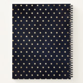 Aangepersonaliseerde Cheerleader Navy Blue Gold Po Notitieboek (Achterkant)