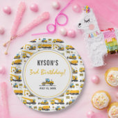 Aangepersonaliseerde constructiedronk Birthday Papieren Bordje (Feest)