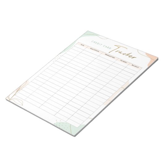 Aangepersonaliseerde credittracker Kaart Notitieblok (Schuin)