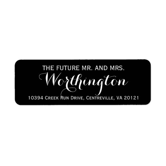 Aangepersonaliseerde Custom Wedding Future Mr en M Etiket (Voorkant)