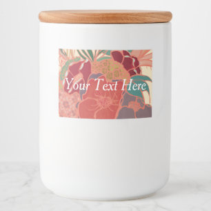 Aangepersonaliseerde Cute Floral Food Container Voedselcontainer Etiket
