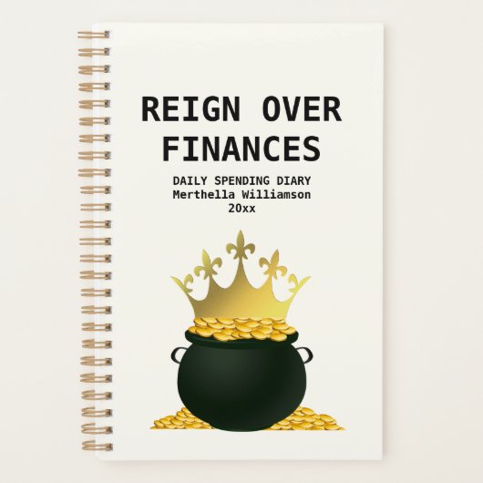 Aangepersonaliseerde dagboekende begrotingsagenda planner (Voorkant)