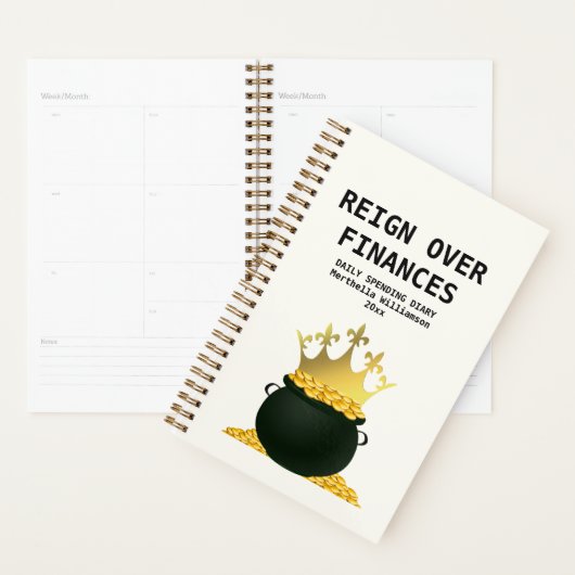 Aangepersonaliseerde dagboekende begrotingsagenda planner (Display)