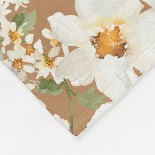 Aangepersonaliseerde Daisy Floral Keepomwille Wedd Fleece Deken (Hoek)