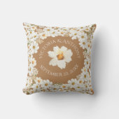 Aangepersonaliseerde Daisy Floral Keepomwille Wedd Kussen (Voorkant)