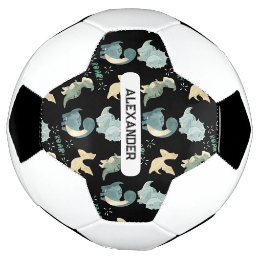 Aangepersonaliseerde Dinosaur van de NaamDouane Voetbal (Gedraaid)