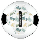 Aangepersonaliseerde Dinosaur van de NaamDouane Voetbal (Gedraaid)