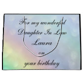 Aangepersonaliseerde dochter in wet Birthday Groot Cadeauzakje (Voorkant)