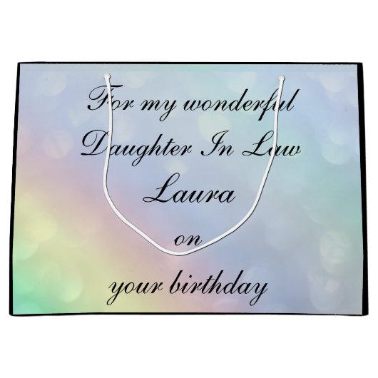 Aangepersonaliseerde dochter in wet Birthday Groot Cadeauzakje (Voorkant)