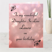 Aangepersonaliseerde dochter in wet Birthday Kaart (Voorkant)