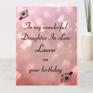 Aangepersonaliseerde dochter in wet Birthday Kaart