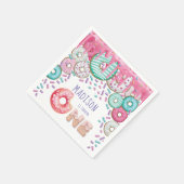 Aangepersonaliseerde Donut Sprinkles First Birthda Servet (Hoek)