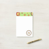 Aangepersonaliseerde eels-egel-cartoon voor school post-it® notes (Op bureau)