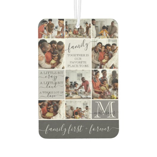 Aangepersonaliseerde familiefotogrammofooncologe f luchtverfrisser (Achterkant)