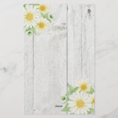 Aangepersonaliseerde Floral Daisies Briefpapier (Achterkant)