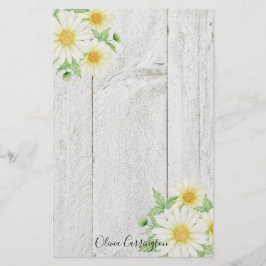 Aangepersonaliseerde Floral Daisies Briefpapier