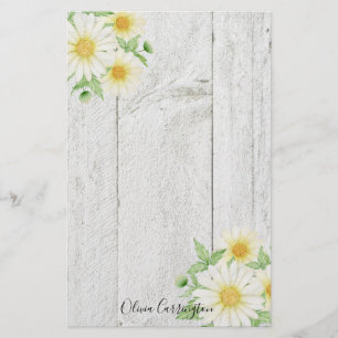 Aangepersonaliseerde Floral Daisies Briefpapier