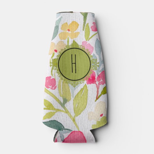 Aangepersonaliseerde Floral Flesjeskoeler (Voorkant)