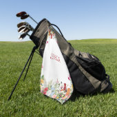 Aangepersonaliseerde Floral Garden Colorful Flower Golfhanddoek (Groen)