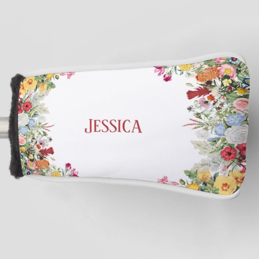 Aangepersonaliseerde Floral Garden Colorful Flower Golfheadcover (Voorkant)