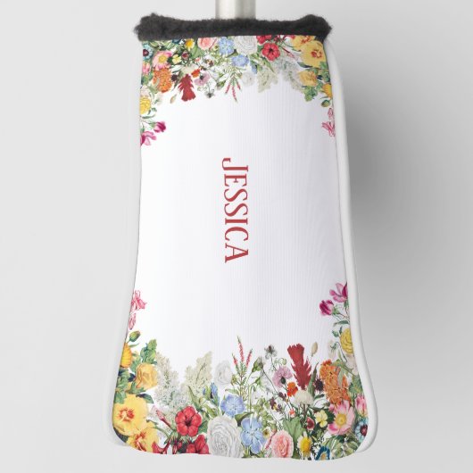 Aangepersonaliseerde Floral Garden Colorful Flower Golfheadcover (Draai 90)
