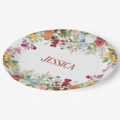Aangepersonaliseerde Floral Garden Colorful Flower Papieren Bordje (Gekanteld)