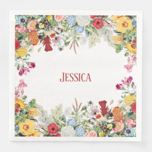 Aangepersonaliseerde Floral Garden Colorful Flower Servet