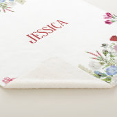 Aangepersonaliseerde Floral Garden Colorful Flower Sherpa Deken (3/4)