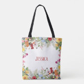 Aangepersonaliseerde Floral Garden Colorful Flower Tote Bag (Achterkant)