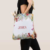 Aangepersonaliseerde Floral Garden Colorful Flower Tote Bag (Dichtbij)