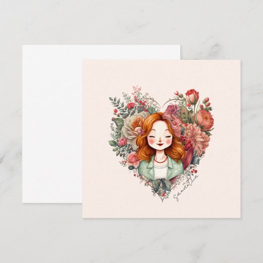 Aangepersonaliseerde Floral  Lady (Voorkant / Achterkant)