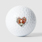 Aangepersonaliseerde Floral  Lady Golfballen (Voorkant)
