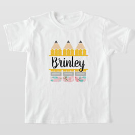 Aangepersonaliseerde Floral Pencil Trio T-shirt