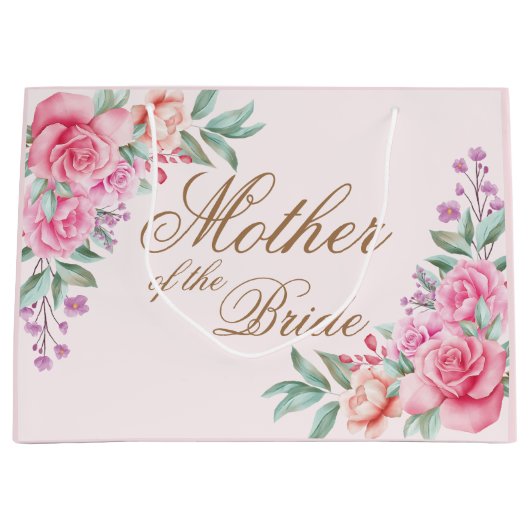 Aangepersonaliseerde Floral Pink Bride Band, voor  Groot Cadeauzakje (Voorkant)