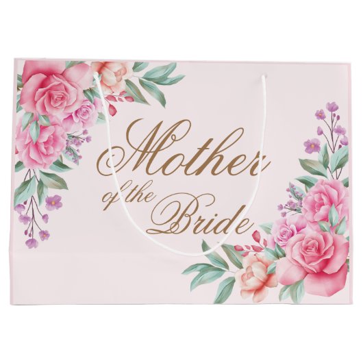 Aangepersonaliseerde Floral Pink Bride Band, voor  Groot Cadeauzakje (Achterkant)