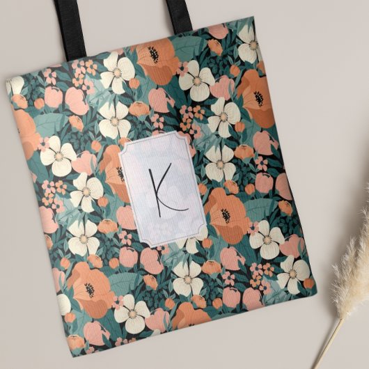 Aangepersonaliseerde Floral Tote Bag