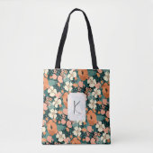 Aangepersonaliseerde Floral Tote Bag (Voorkant)