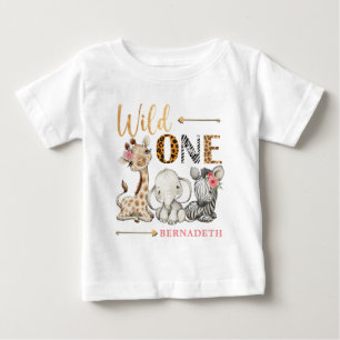 Aangepersonaliseerde Floral WILD ONE Safari eerste