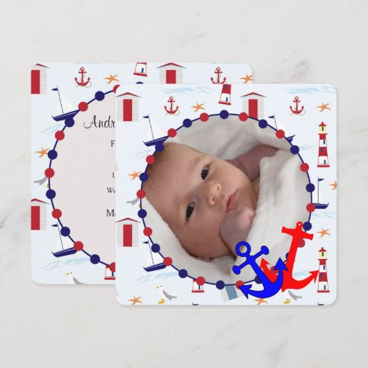 Aangepersonaliseerde foto-aankondiging van de auti kaart (Voorkant / Achterkant)