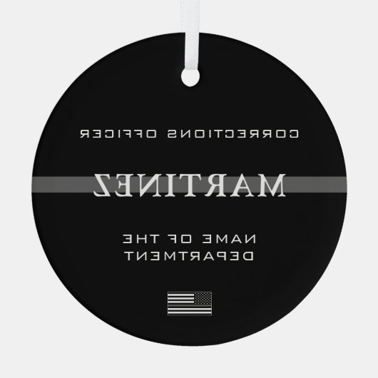 Aangepersonaliseerde functionaris voor thin-line c glas ornament (Achterkant)