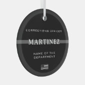 Aangepersonaliseerde functionaris voor thin-line c glas ornament (Voorkant Rechts)