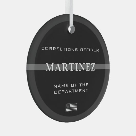 Aangepersonaliseerde functionaris voor thin-line c glas ornament (Voorkant Rechts)