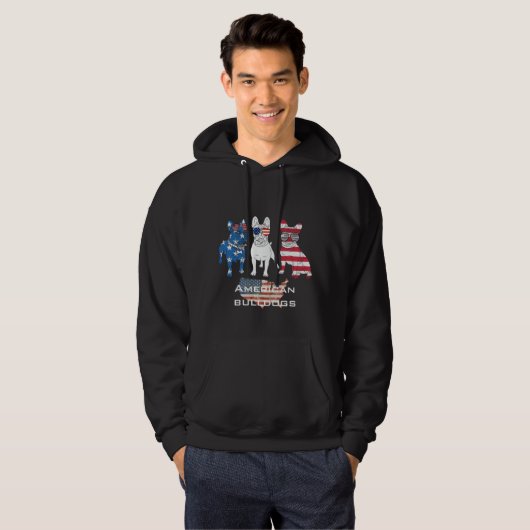 Aangepersonaliseerde Funny American Bulldogs gewel Hoodie (Voorkant volledig)